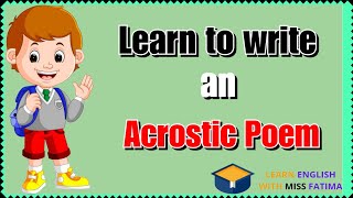 Learn to write an Acrostic Poem  Grade 5 [upl. by Brandise]