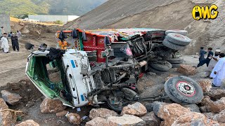 Over Loaded Truck With Rocks Fell Into The Ditch And Was Completely Destroyed [upl. by Margarethe]