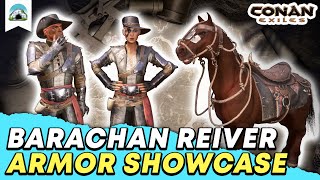 Barachan Reiver Armor amp Saddle Community Challenge  Testlive Showcase  Conan Exiles [upl. by Aceissej]