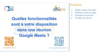 Quelles fonctionnalités sont à votre disposition dans une réunion Google Meets [upl. by Oaoj]