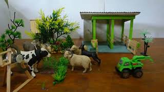 diy how to make cow shed I house of animals I sheep house cow shed mini tracktor [upl. by Gertrud]