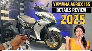 Yamaha Aerox 155cc  details review 2025  milega features Aerox one road price [upl. by Derriey]