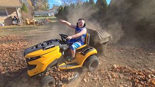 Mowing leaves  trying EVERYTHING  Yard Work videos for kids [upl. by Wadlinger194]