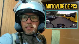 Motovlog em Portugal de PCX  Vou trabalhar de estafeta [upl. by Gracye]