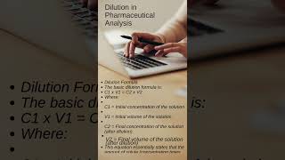 Dilution formula in Pharmaceutical analysis pharmaceuticaltechnology pharmaceuticalanalysis [upl. by Norah]