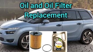 CITROEN PICASSO OIL AND OIL FILTER REPLACEMENT👍 [upl. by Aihsyt566]