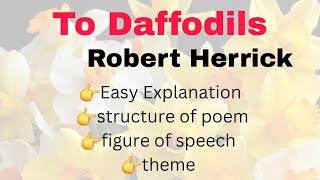 To Daffodils by Robert Herrick  explanation in Hindi [upl. by Noxin]