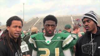 Parris Campbell Jr  St Vincent St Mary RB OHSAA Div III State Championship Postgame [upl. by Anemolihp]