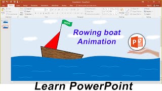 Rowing boat Animation in PowerPoint  Animation chap16 [upl. by Atnaloj]