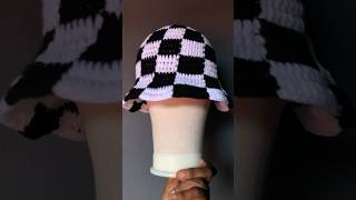 Crochet checkered bucket hat handmade with infinite amount of love🧶🪡 amapiano crochethat [upl. by Enywtna15]