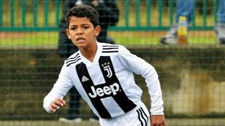 New Football Talent Cristiano Ronaldo JR Football Plays Skills Goals Freekick amp Tricks [upl. by Sil271]