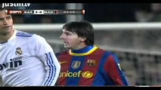 Ricardo Carvalho elbows Messi [upl. by Fries]