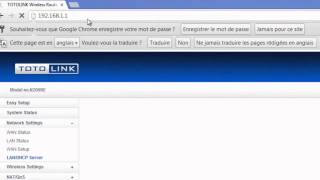 TOTO LINK  Configuration point daccès N100RE Par Câble [upl. by Naga]