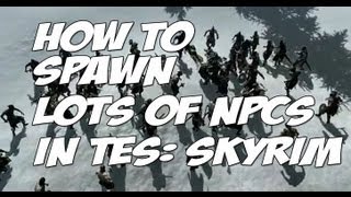 TES Skyrim How To Spawn Lots Of NPCS without skyrim crashing [upl. by Aimahs]