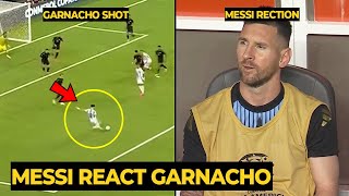 Messi reaction on Garnacho after miss BIG CHANCES against Peru today  Man Utd News [upl. by Einahpets312]