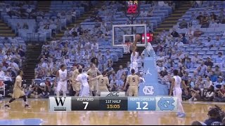 UNC Mens Basketball Johnson Alleyoop from Pinson vs Wofford [upl. by Cheryl306]