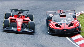 Bugatti Bolide vs Ferrari F1 2022 F175 at Nordschleife [upl. by Astor]