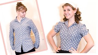 I Recycled Old Shirts  My First Thrift Flip — Vintage Style amp NEW Blouses [upl. by Philippa]