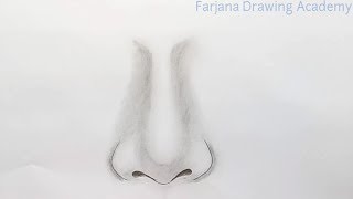 How to draw nose for Beginners EASY WAY TO DRAW A REALISTIC NOSE [upl. by Kyrstin]