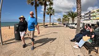 Walking Tour Quarteira Promenade Beach Sea View Quarteira Portugal Algarve Go Pro 12 March 2024 [upl. by Eloisa318]