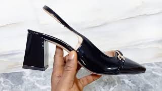 Ashley Black Patent Tuscany Leather Slingback [upl. by Ohl]