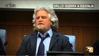 La Gabbia  Grillo guerra a Equitalia 16042014 [upl. by Navap529]