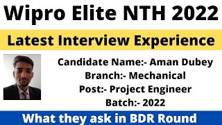 Wipro Elite NTH Interview Experience 2022 BATCH  NonCS IT Branch  Aman Selected wiprointerview [upl. by Yecnay]