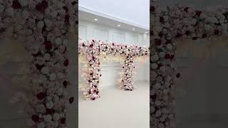 Colorful Rose Champagne Leaf Flower Row Square Frame Wedding Backdrop Decor wedding flowers diy [upl. by Yseult]