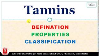 Introduction to Tannins in pharmacognosy  tannins pharmacognosy by vikas medical lecture [upl. by Yarazed]