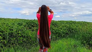 Long hair silk Bun Drop Ukraine Rapunzel haircut Hair play волосы волосся доглядзаволоссям [upl. by Yesnyl]