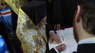 Orthodox patriarch signs decree on independent Ukraine church [upl. by Herald395]