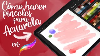 tutorial como hacer pinceles de acuarela en procreate [upl. by Anazraf]