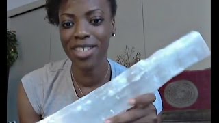 SELENITE Crystal Raise Your Frequency Cleanse Your Aura Remove Negativity Crystal [upl. by Dud]