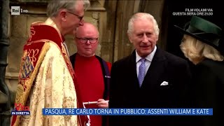 Pasqua Re Carlo torna il pubblico assenti William e Kate  La Vita in diretta 01042024 [upl. by Seidule]