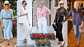 Elegant Fashion for Women Over 60 ☝️ Capsule Wardrobe 2024 Over 50 [upl. by Erdnuaed]