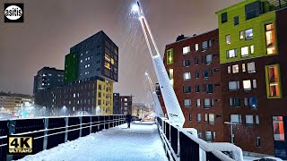 Snowy morning walk on the backstreets of Helsinki ❄️🌨 from Pasila to Kallio via Konepaja [upl. by Sosthena]