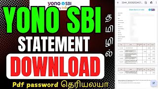 Yono SBI Statement Download Tamil \ What My Yono SBI Statement Pdf Password \ Subaraj Tech [upl. by Jone993]