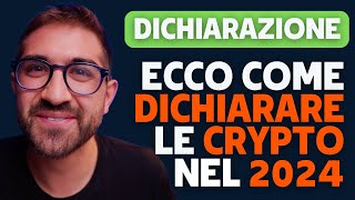 DICHIARAZIONE CRYPTO 2024 ecco le 4 PIATTAFORME che DEVI CONOSCERE [upl. by Trawets]