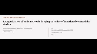 Reorganization of brain networks in aging A review of functional connectivity studie  RTCLTV [upl. by Radnaskela121]