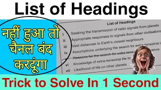 IELTS Reading Tips and Tricks  List of heading  Ielts reading list of headings  ielts hacks [upl. by Fantasia]