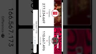 t series😀😃 vs😀😃pewdiepie live subscriber count on youtube video 📹 shots short viral viralvideo [upl. by Theresa192]