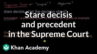 Stare decisis and precedent in the Supreme Court  US government and civics  Khan Academy [upl. by Viole]