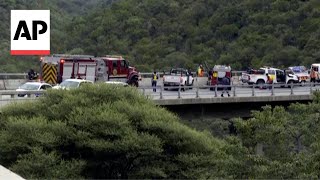 Bus plunges off bridge in South Africa killing 45 people [upl. by Ikkim]