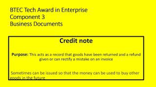 Credit Note  part of Business Documents [upl. by Reinke82]