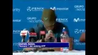 Rafa Nadal se equivoca de idioma en una conferencia en Chile y todos se ríen [upl. by Esiocnarf]