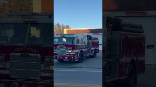 Concord NH Fire Department Engine 5 and Forestry 5 responding cold to an outside fire [upl. by Ahsitauq]