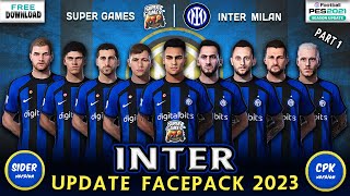 PES 2021 ⚽ INTER update Facepack 2023 Part 1  SIDER ◆ CPK  ● 2023 ● احدث اوجه لاعبى الانتر 2023 [upl. by Eicak]