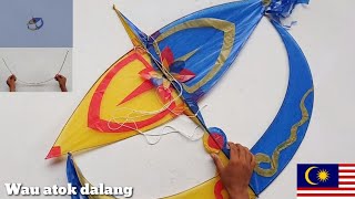 Amazing‼️ cara membuat layang layangan wau bulan atok dalang dari lidi kelapa [upl. by Oirogerg112]