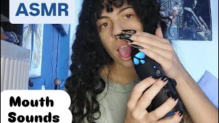 ASMR Mouth Sounds  Wet and dry  trigger words cupped and upclosekinda chaotic [upl. by Hannahoj957]