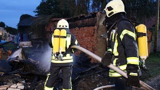 Nebengebäude in WusterhausenSegeletz nach Explosionen abgebrannt [upl. by Aritak]